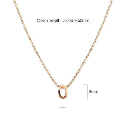 Initials Brick Alphabet Letter Necklace Rose Gold Layered Steel Jewellery